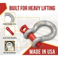 thumbnail image 3 of 8 Pack Crosby G-209, 7/8"Anchor Shackle Forged Carbon Steel w/Alloy Screw Pin Shackle Load Limit # 6.5Tons (85,980 lbs)| Heavy Duty D Ring Shackle for Vehicle Recovery - 1018516, 3 of 9