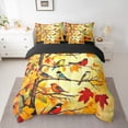 thumbnail image 2 of Castle Fairy Animal Birds Bedding Comforter Set,Fall Tree Leaves Queen Bedding Sets, 2 of 8