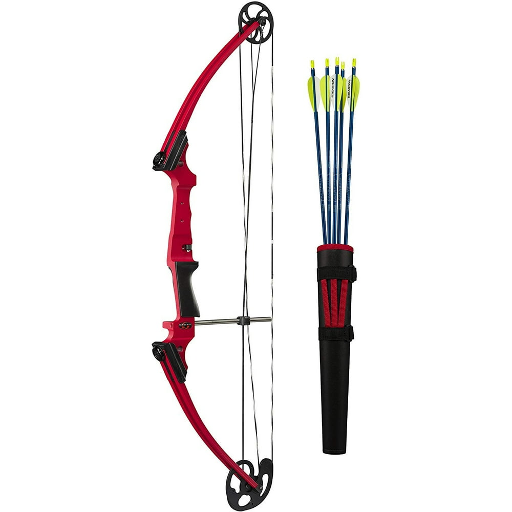 Genesis Archery Red Original Compound Target Practice Bow Kit, Right