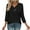 Black, variant on QNANSPI Women's Summer Tops,3/4 Length Sleeve Womens Tops,Women's 3/4 Sleeve Summer V-Neck Casual Tops Regular Blouse Tops