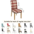 thumbnail image 6 of 4Pcs Fall Plaid Chair Covers Set - Stretch Elastic Edge, Removable Red Chair Protectors, Suitable for Dining Room/Kitchen Chairs, 6 of 6