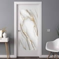 thumbnail image 3 of Non-Adhesive Static Cling Window Tint, White Golden Marble Window Privacy Film Frosted, Modern Abstract Art Marble Crack Insulated Windows Frosted Films for Living room, 35.4 x 78.7 Inches, 3 of 9