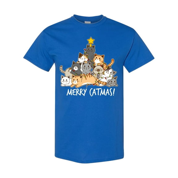 Inktastic Merry Catmas with Cat Tree and Yellow Star T-Shirt