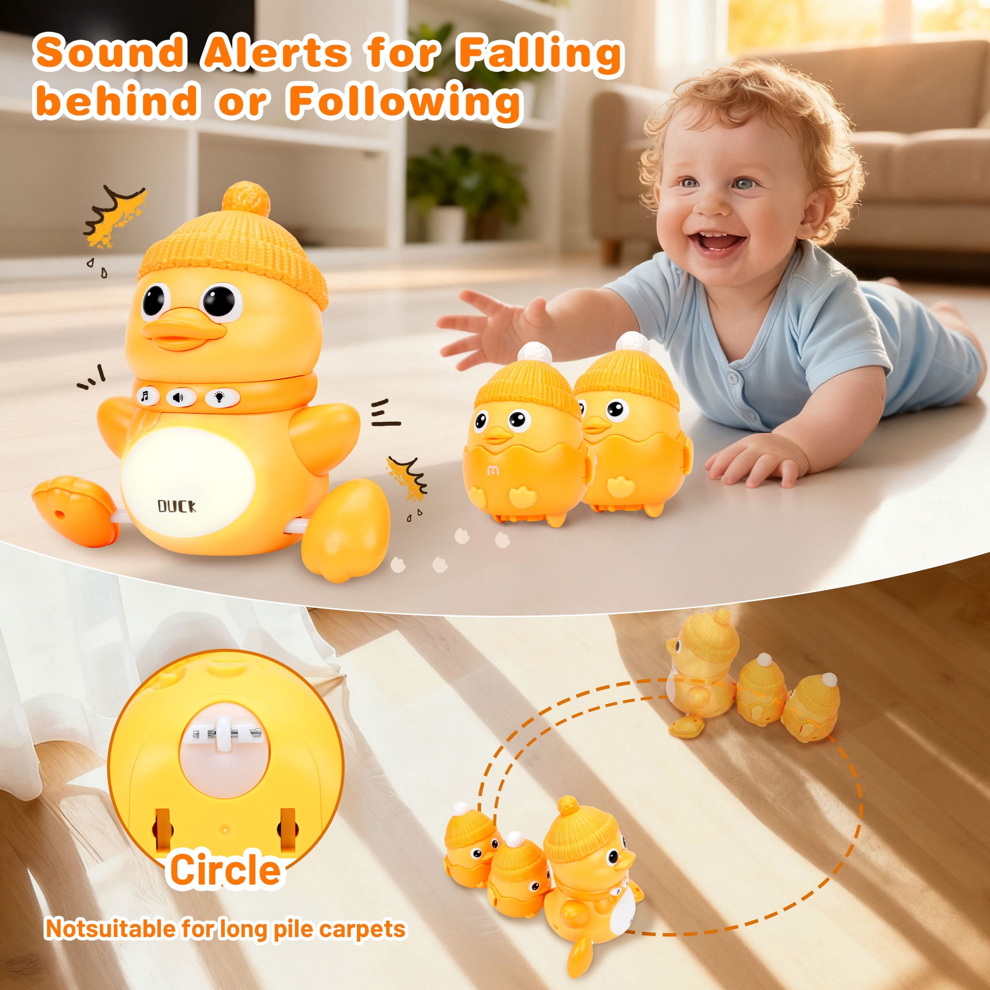 PayUSD Musical Dancing Toy Set with Mama and Babys Tummy Time Toys, Crawling and Interaction Modes 1 Year Old Girl Boy Baby Xmas Easter Gifts