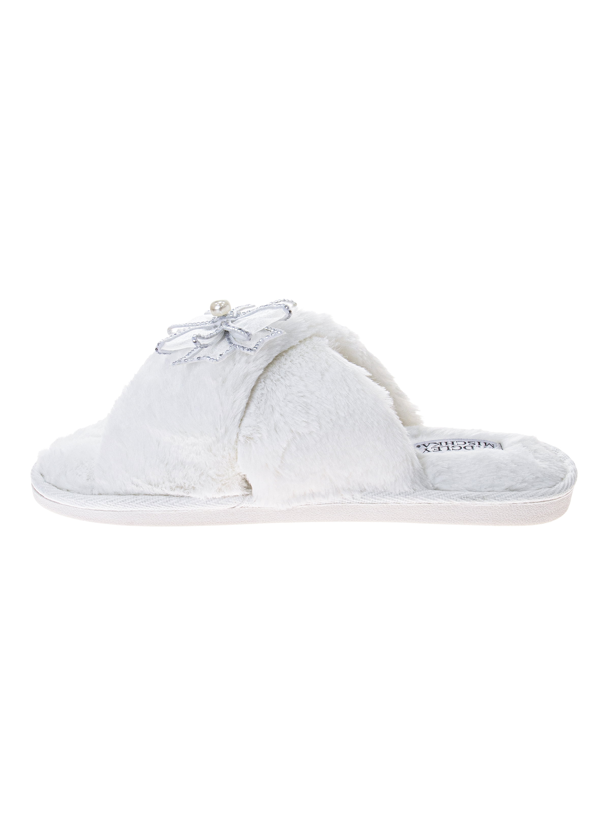 Badgley Mishka Women's Open Toed Slide On Slippers with Bow