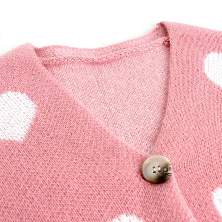 Lroveb Heart Cardigan for Women Valentines Day Sweater Cardigan