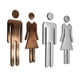 thumbnail image 1 of Wc singae placa,Hombre Mujeres Etiquetas engañosas Signas,Señales de retrete macho hembra,Plata de señalización de baño,Señales de baño pegatinas, 1 of 9