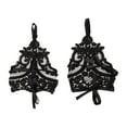 thumbnail image 4 of PMVFHDE Women's Short Lace Embroidered Fingerless Gloves, Sheer Open Finger Gloves for Tea Party Opera Gala Black,One Size, 4 of 7