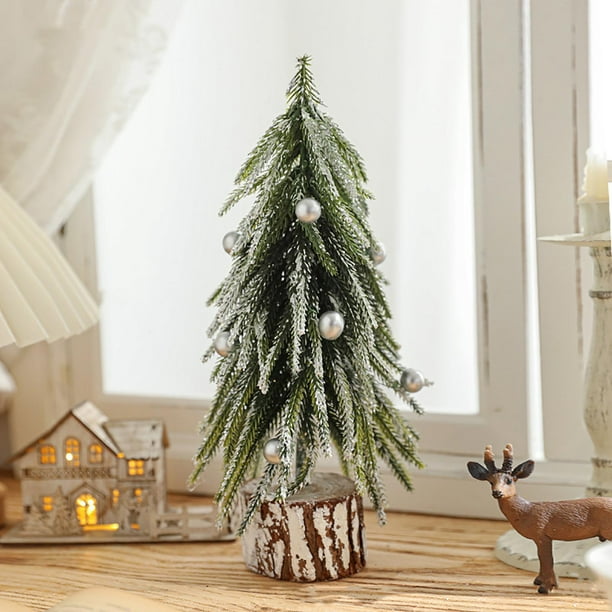 XZNGL Small Christmas Tree,Small Christmas Snow Spray Tree