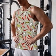 thumbnail image 5 of Gukieu Colorful Chili Print Men's Quick Dry Fitness Vest, Round Neck Sleeveless Fitness Bodybuilding Top-3X-Large, 5 of 7