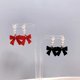 thumbnail image 4 of Pendientes de plata S925 con forma de lazo rojo vintage con aguja y perlas, pendientes de lujo con luz de nicho, pieza de moda versátil, 4 of 4