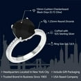 thumbnail image 2 of Gem Stone King 925 Sterling Silver Black Onyx Engagement Ring for Women (3.72 Cttw, Cushion Checkerboard Cut 10MM, Gemstone Birthstone, Available in Size 5, 6, 7, 8, 9), 2 of 6