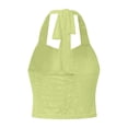 thumbnail image 5 of Women Lace Neck Crop Tops Sexy See Through Going Out Tops Cute Backless Sheer Tank Mesh Shirt, 5 of 5