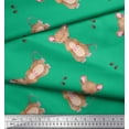 thumbnail image 2 of Soimoi Green Japan Crepe Satin Fabric Tendril & Abstract Printed Fabric 1 Yard 42 Inch Wide, 2 of 5