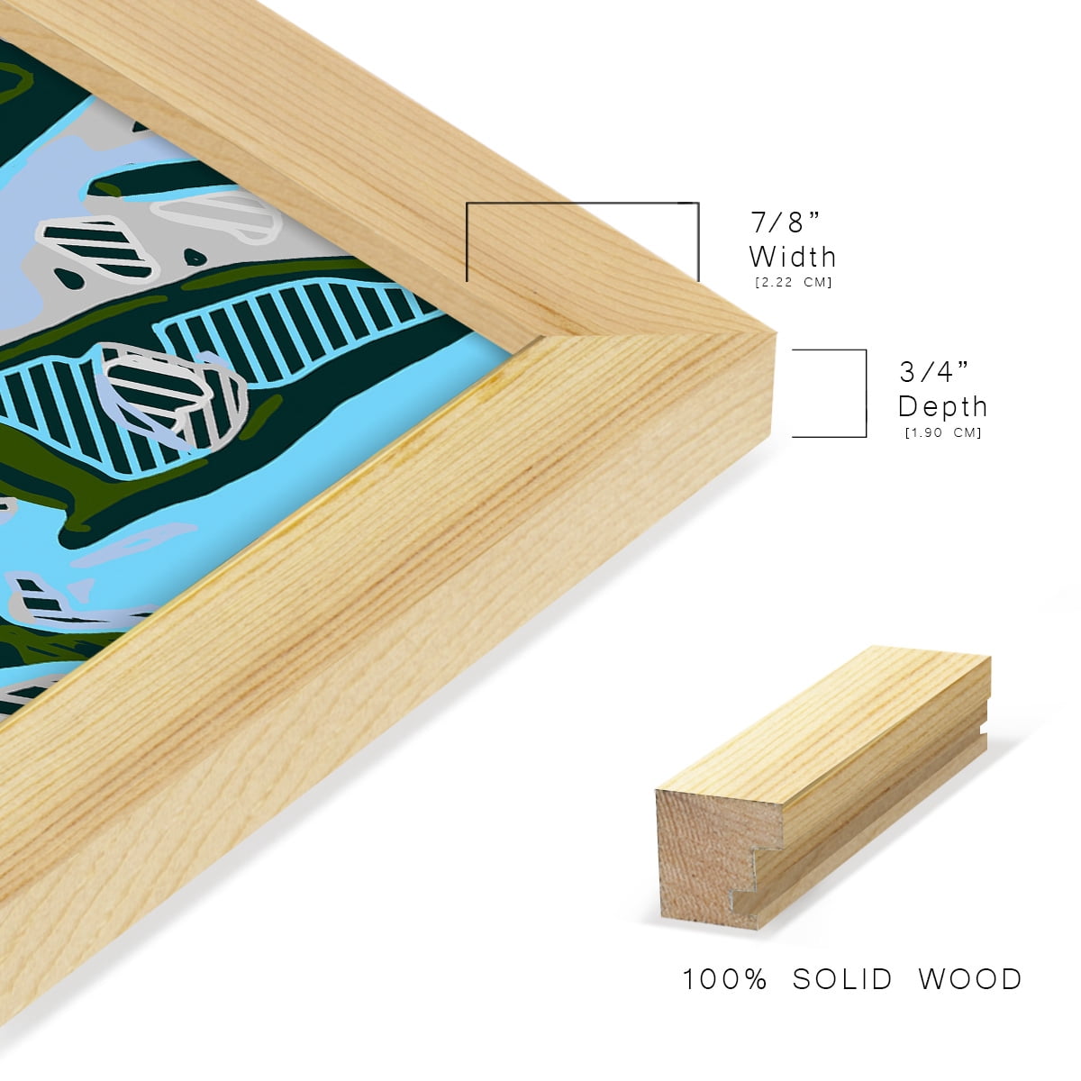 Abstract Tree Limbs I -Framed Print w/glass-Natural Wood