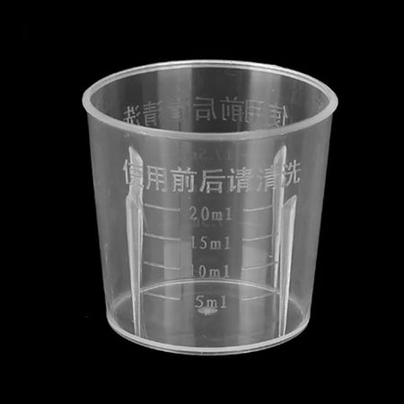 

10Pcs Measuring Container Clear Easy to Clean 20ml Plastic Graduated Measuring Cup for Kitchen