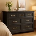 thumbnail image 2 of Aiho Extra-Wide 7-Drawer Wood Storage Dresser Chest, 47" Modern Cabinet Organizer with Safety Anti-Tip Hardware for Bedroom Living Room Hallway, Elegant Black Finish, 2 of 8