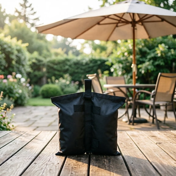 Canopy Sandbag Windproof Stabilizer Bag Heavy Duty Tent Weight Sand Pouch For Outdoor Beach Camping(Black-34X35Cm)