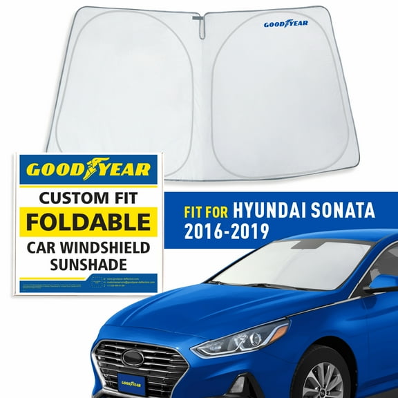 Goodyear Foldable Windshield SunShade for Hyundai Sonata 2016-2019, Car Accessories, Sunshade Cover, Sun Shade Car Windshield, Window Sun Blocker - GY008273