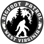West Virginia Bigfoot Patrol Decorative Car Truck Decal Window Sticker Vinyl Die-Cut Vacation Travel Souvenir X-File Unexplained Mysteries Space Ship UFO Flying Saucer Cryptid Sasquatch