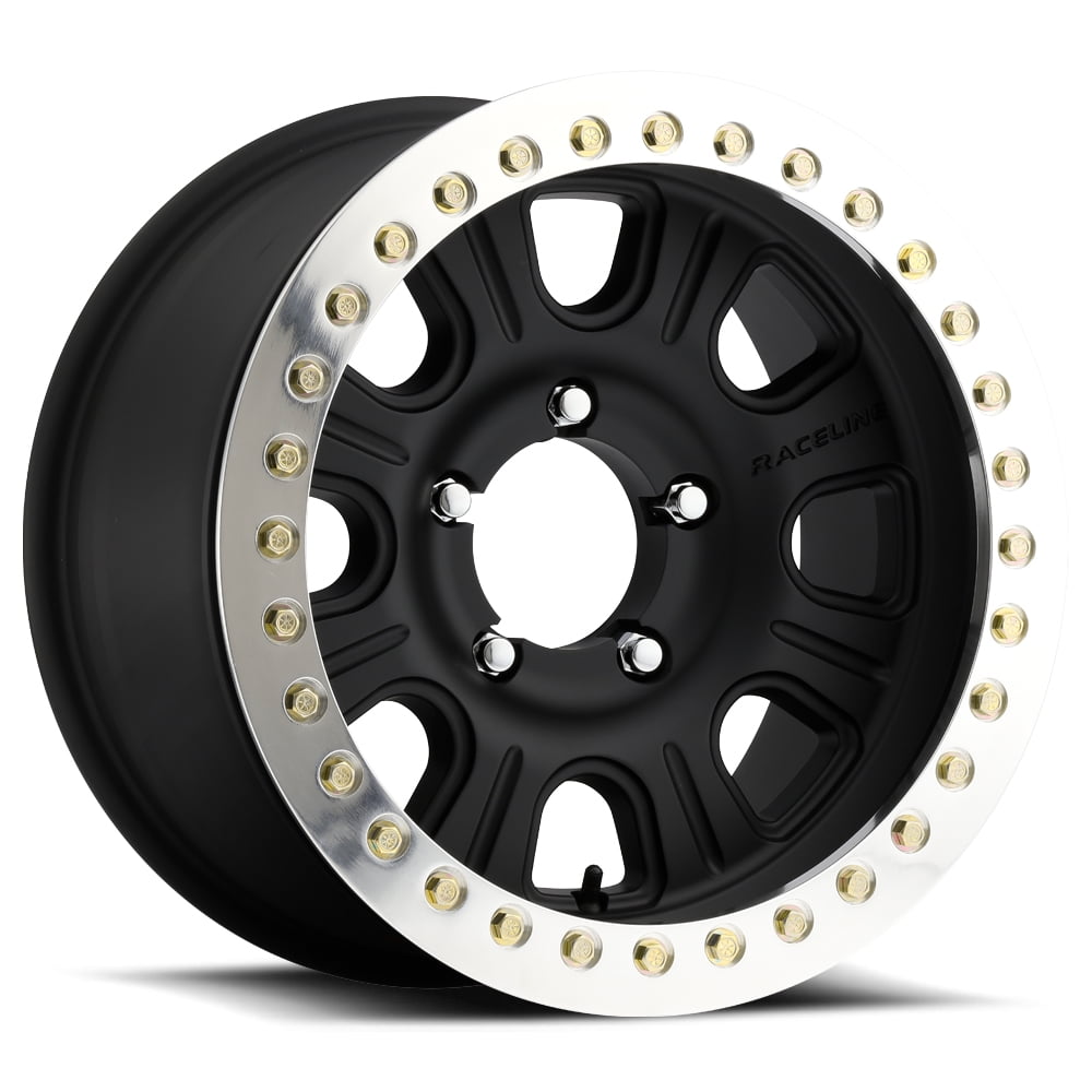 17" Black With Natural Beadlock Ring RT231 AL Monster Wheel by RaceLine
