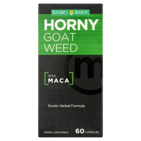 Nature's Bounty Horny Goat Weed with Maca Herbal Supplement Capsules, 60 count