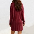 thumbnail image 5 of larppty Women Oversized Sweater Dress Turtleneck Batwing Long Sleeve Ribbed Knit Loose 2025 Fall Winter Casual Short Dress（Wine，S）, 5 of 8