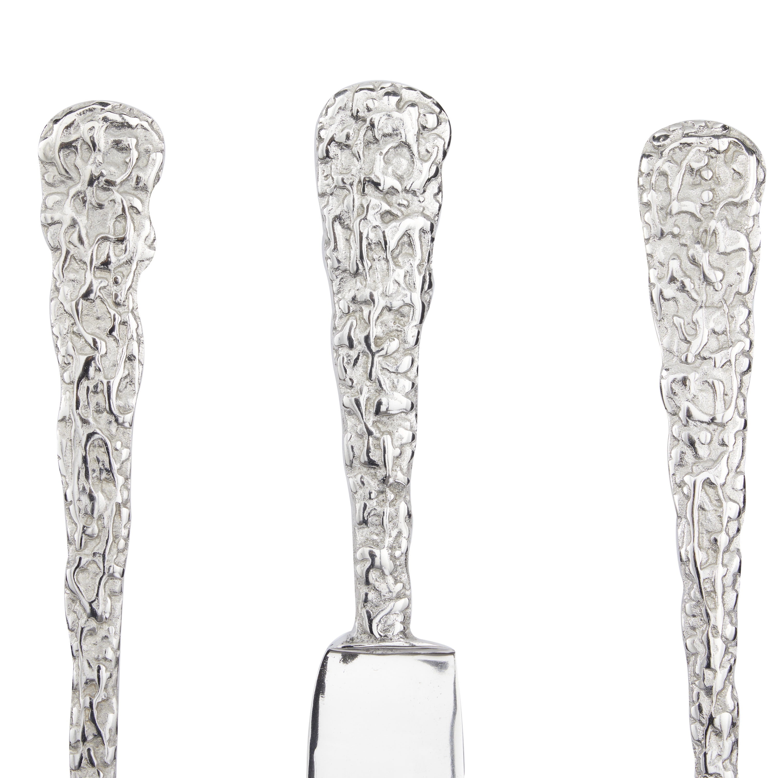 DecMode Silver Aluminum Knife, Spoon and Fork Utensils Wall Decor (3 Count)