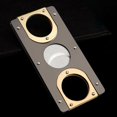 thumbnail image 4 of ZHaobin Cuba Cigar Cutter Guillotine Puncher Scissors Knife Stainless Steel 2 Sharp Blades Cutting Accessories Golden Black (163B), 4 of 7