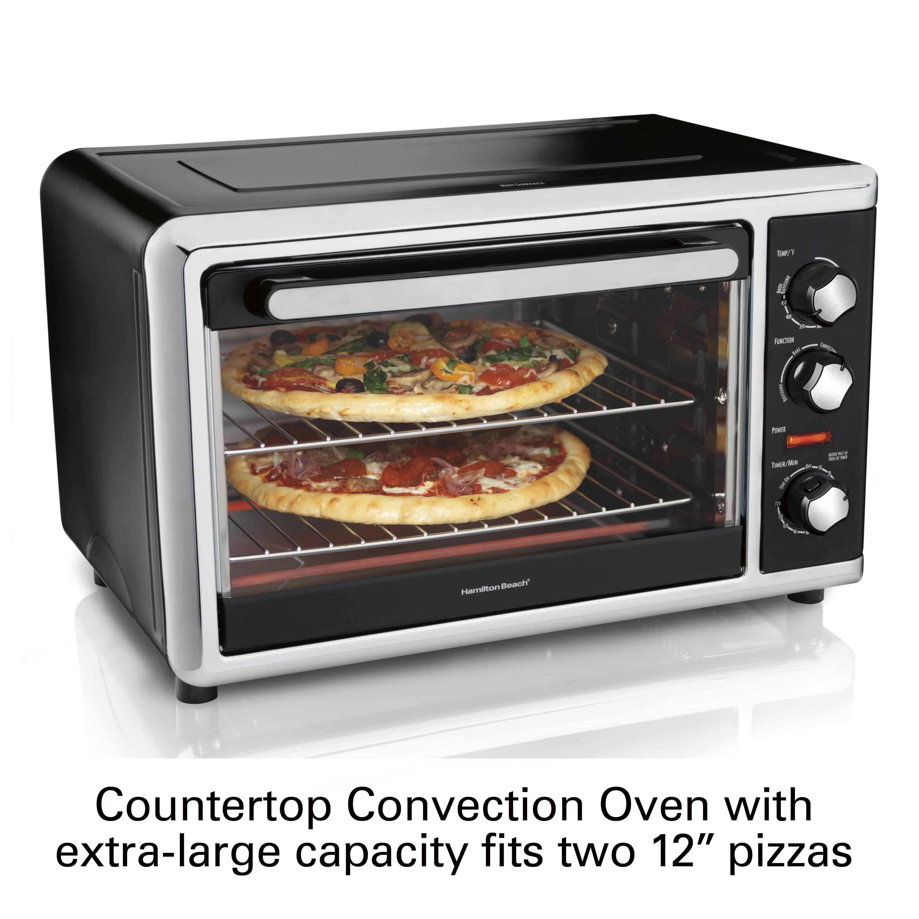 Hamilton Beach Toaster Oven Large Capacity Counter Chrome Top Oven, Model#  31100D - Walmart.com in 2023