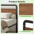 thumbnail image 3 of Lutown-Teen 18 Inch Twin XL Bed Frame with Wood Headboard and Footboard, Metal XL Twin Platform Frame No Box Spring Needed, Easy Assembly, 3 of 7