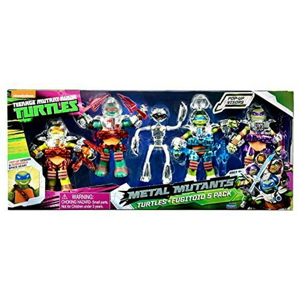 Teenage Mutant Ninja Turtles Nickelodeon Metal Mutant 5-Pack 5" TMNT Espace Figure Exclusif Ensemble