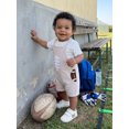 thumbnail image 5 of RUINIXCW Toddler Baby Boys Football Outfit Romper Overall Infant Baby Boys Summer Fall Clothes Cute Rugby Embroidery Stripes Jumpsuit Shorts Pockets, 5 of 8