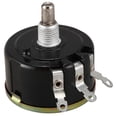 thumbnail image 1 of Potenciómetro bobinado WX050 de 10 kΩ, 5 W, eje redondo de 6 mm, color negro y plata., 1 of 5