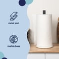 thumbnail image 3 of happimess PRH2000F Avery Modern Classic Metal with Non Slip Weighted Marble Base Paper Towel Holder, White/Black, 3 of 6