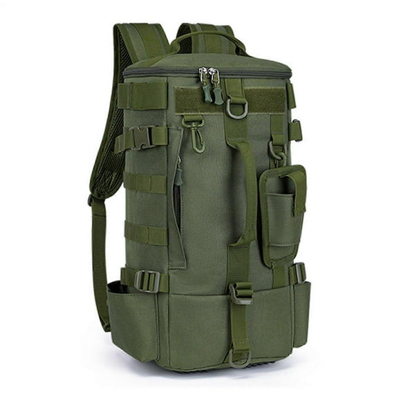 Fishing Backpack, Rod Holder Tackle, Multi Compartment, Waterproof for Hiking, Kayaking, Green