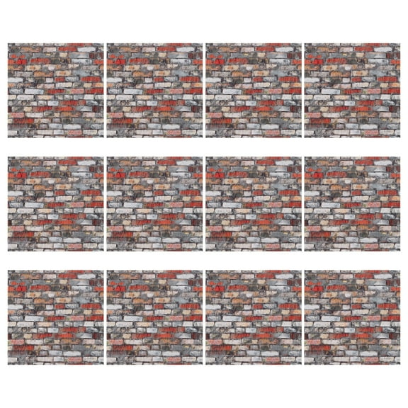 Dollhouse Floorboards 4 x 4 Inch Gray Brick Dollhouse Wallpaper and Flooring for Dollhouse 12 Pcs