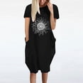 thumbnail image 1 of Jusqu'à 65 % de Réduction! Robes d'Été Mode pour Femmes 2024 Grande Taille Robe Décontractée Imprimé Tournesol Manches Courtes Col en V, 1 of 5