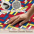 thumbnail image 6 of ODIKA 6'x9' Washable Area Rug Interlocking Minimalist Mosaic Red Yellow Blue Modern Art Inspired for Family Room, Living Mater Bedroom, Non-Slip, Easy Care, 6 of 7
