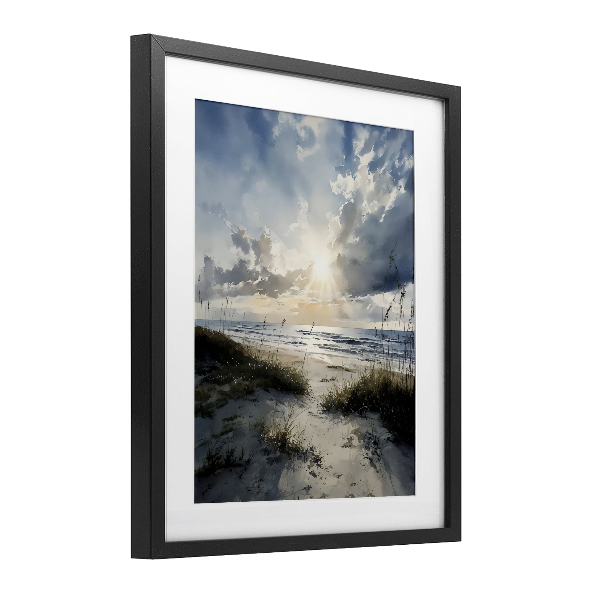 Stupell Industries Sunshine On The Beach Black Framed Print Under Glass, design by Franklyn Gregory