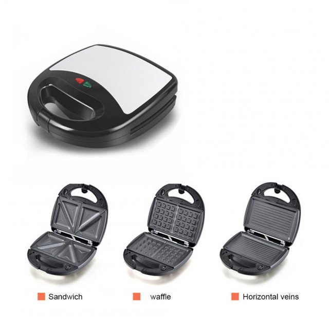 3-in-1 Household Waffle Maker Quick Heating Non-stick Coating Sandwich Maker with Removable Plates UK Plug