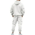 thumbnail image 5 of MLQIDK Men's Big and Tall Track Suits 2 Piece Set Athletic Workout Gym Casual Fleece Zip up Hoodie and Sweatpants Tracksuits Winter Jogging Sweat Suits Lounge Outfit Deep Red L, 5 of 5