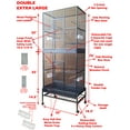 thumbnail image 3 of X-LARGE 76" Double Stacker Multi-Tiers Small Animal Critter Chew-Proof Rolling Stand Rat Habitats Ferret Cage Chinchilla Sugar Glider Mice Hamster Gerbil Hedgehog Squirrel Rodent Dagus, 3 of 8