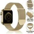 thumbnail image 2 of Compatible with Apple Watch Band 42mm 44mm 45mm Stainless Steel Loop Metal Mesh Bracelet with Adjustable Magnet Lock Wristbands for iWatch SE Series 7 6 5 4 3 2 1 Men Women-Vintage Copper, 2 of 3