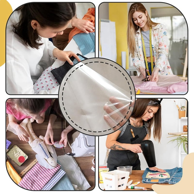 Iron on Adhesive Sheets 40PCS,Double-Sided Heat Melt Fabric Sheet, A4 Size Fusible Adhesive Sheets, Fusible Interfacing