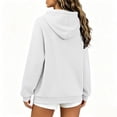 thumbnail image 4 of Hoodies for Women Oversized Trendy Fall Sweatshirt Pullover Fleece Long Sleeve Sweaters Winter Y2k Clothes White S, 4 of 7