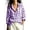 Purple, variant on Noric Women Collared Gingham Plaid Button Down Shirt Loose Fit Long Sleeve Roll Tab Cuff Casual Tops