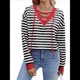 thumbnail image 1 of Sudadera Holgada Informal de Larga con Cuello Redondo y Bloques de Color para Mujer Negro y Rojo XL, 1 of 9