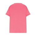 thumbnail image 6 of Womens Tops Women Fashion Top Color Block Gradient Print V Neck Top Shirt Short Sleeve 3/4 Sleeve Blouses Business Casual Shirts for Women Athletic T Shirts Juniors Rhinestone plus Size V N Hot Pink M, 6 of 7