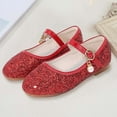 thumbnail image 2 of CAIVO Sparkly Girls Sandals With Fashionable T Strap Design For Performances Comfortable Lightweight Casual Shoes For Toddler Versatile Summer Shoes for Active Kids, 2 of 8